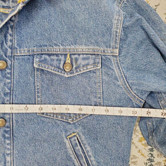 Schaefer LEGEND DENIM JACKET FLEECE LINING Blanket Jean Jacket Mens SZ Small - Picture 7 of 14